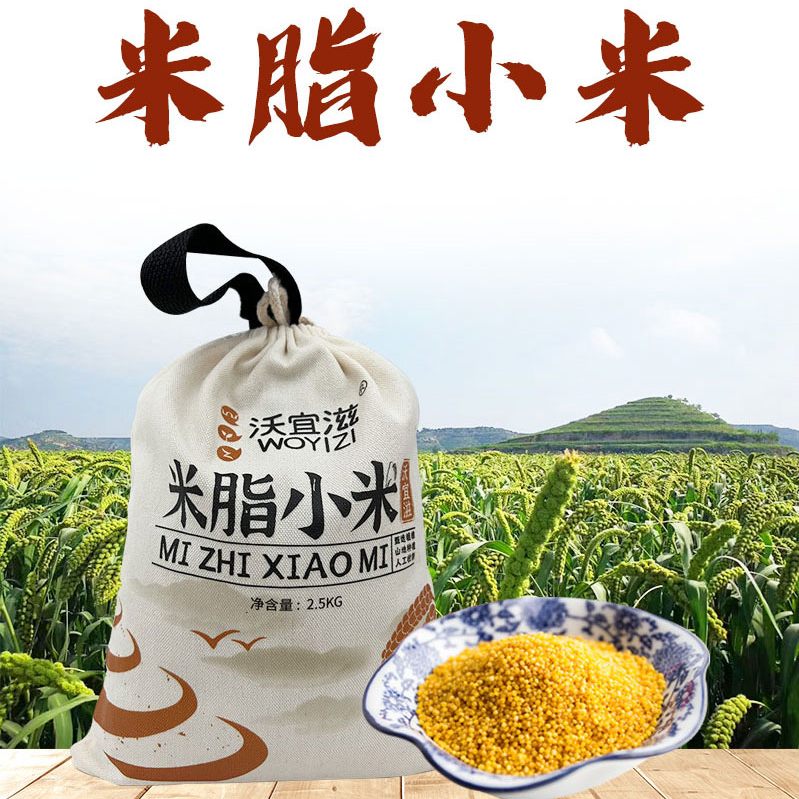 【米脂县高西沟小米】原产地新米油小米熬粥黄小米布袋袋2500g