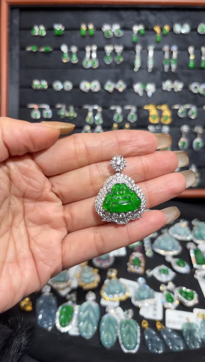 【闪购商品】翡翠颈饰银S925镶嵌佛公/支持复检/一件