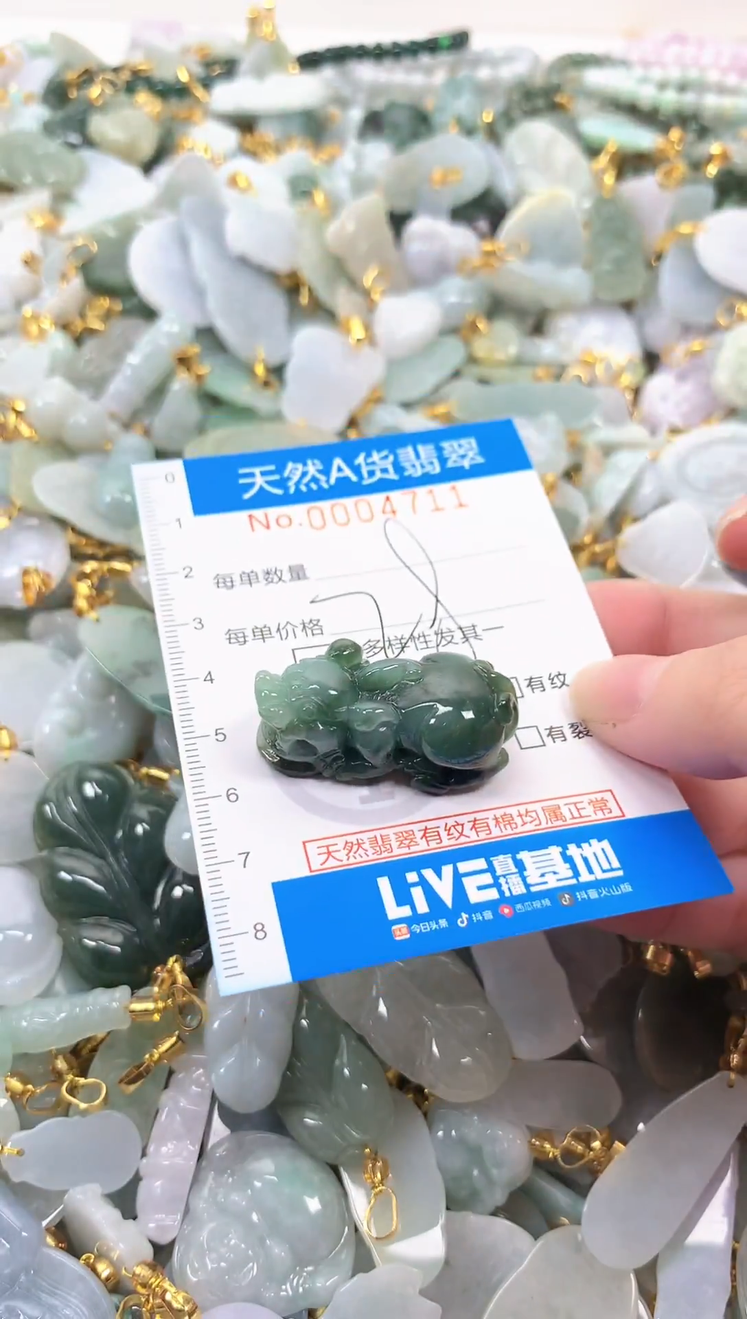 颈饰未镶嵌翡翠净货挂件-4711
