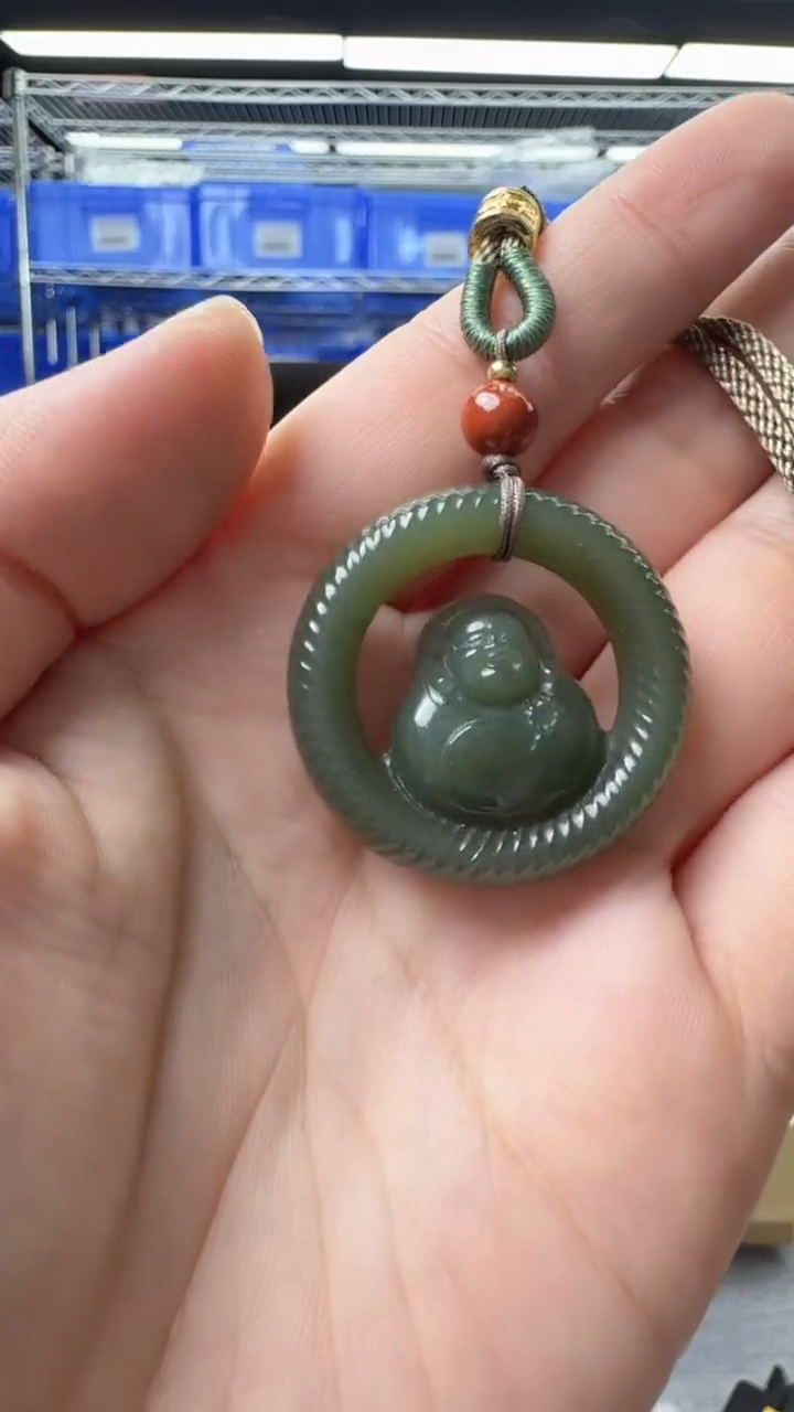 和田玉未镶嵌颈饰197秒拍号假一罚十