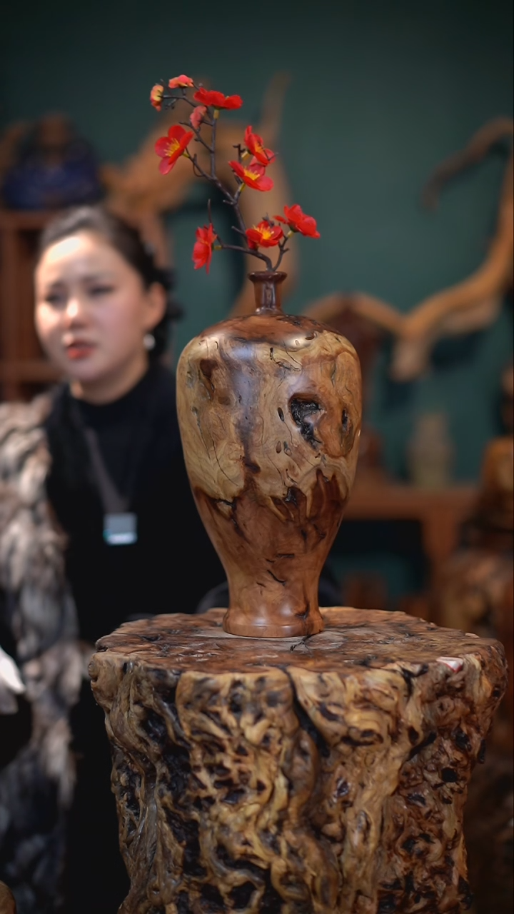 【闪购商品】枣木雷击枣木大梅瓶