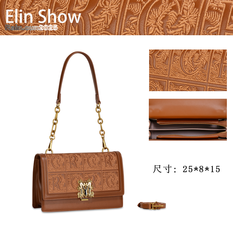 【黑金凯旋】2025年秋冬新款女包时尚设计单肩包GQ-67879-复古棕