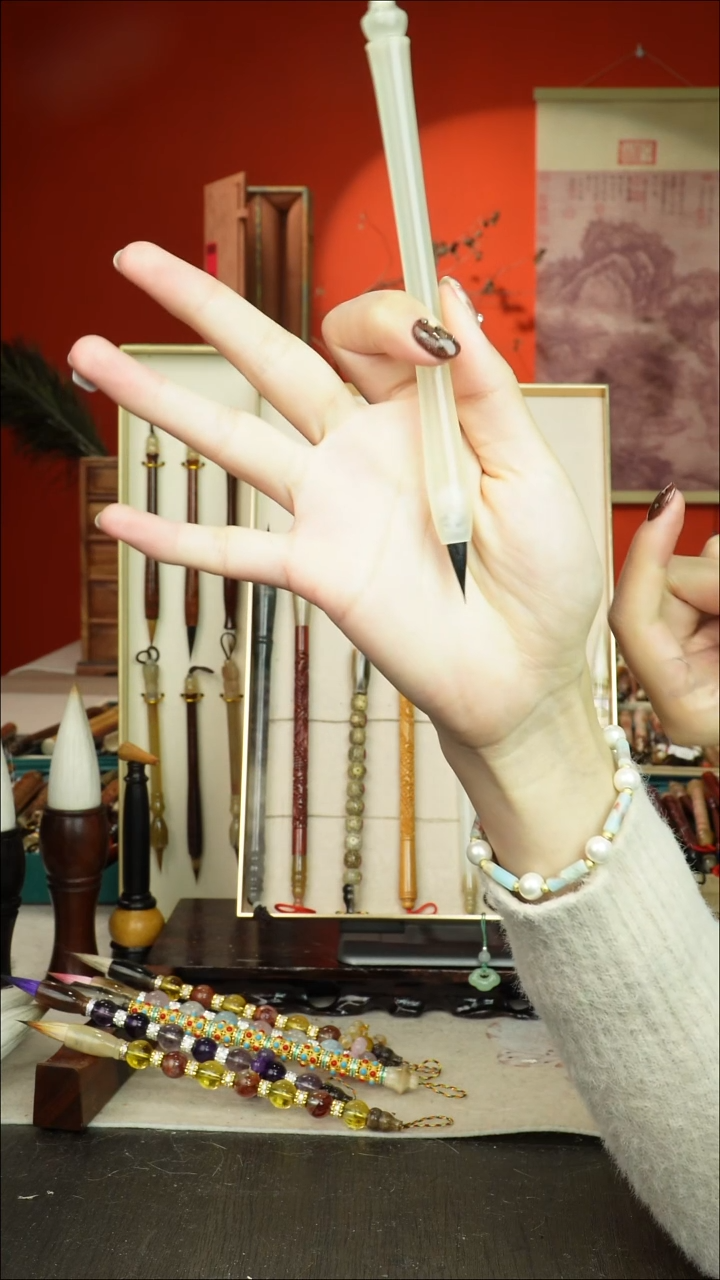 143号闪孤品高货毛笔链接 清水试笔 蘸墨不退