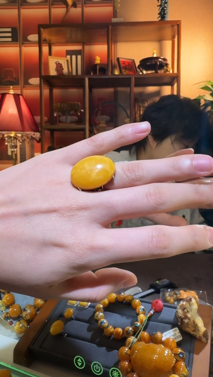 蜜蜡颈饰银S925镶嵌5612天然蜜蜡珠宝奇石