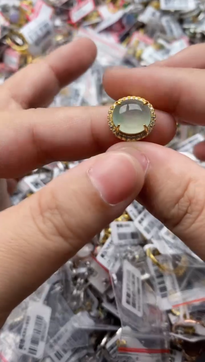 【闪购商品】翡翠戒指银S925镶嵌77777---1