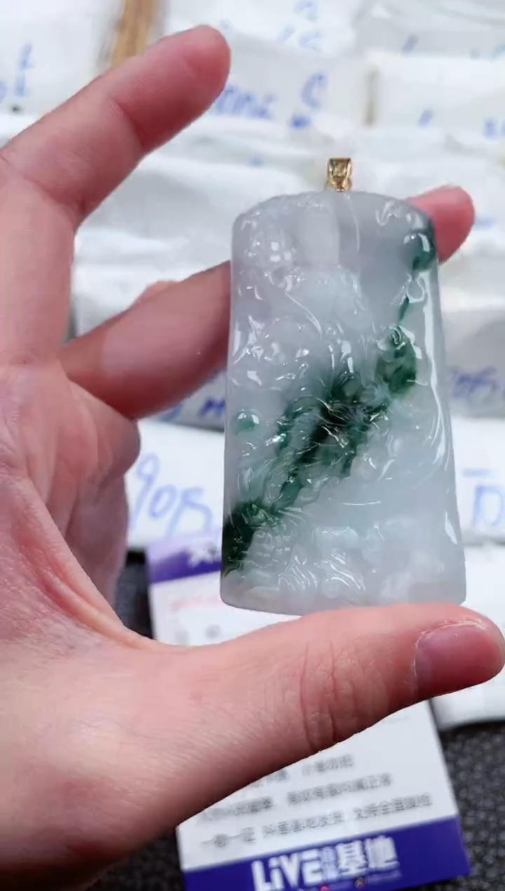 【闪购商品】翡翠颈饰18K金镶嵌00011794御龙观音