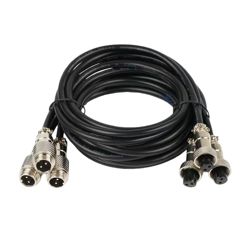 航空插头两芯公母延长线