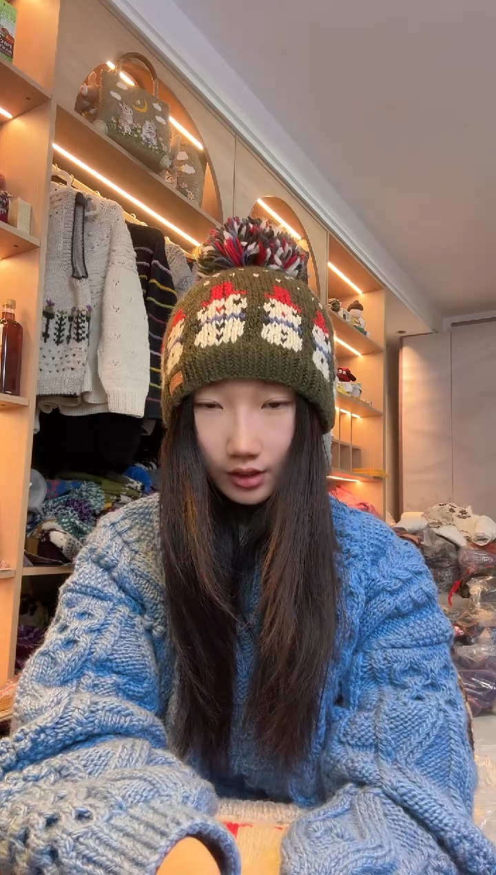 羊毛美利奴军绿色雪人单球