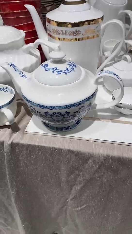 骨瓷青花壶隆达骨瓷