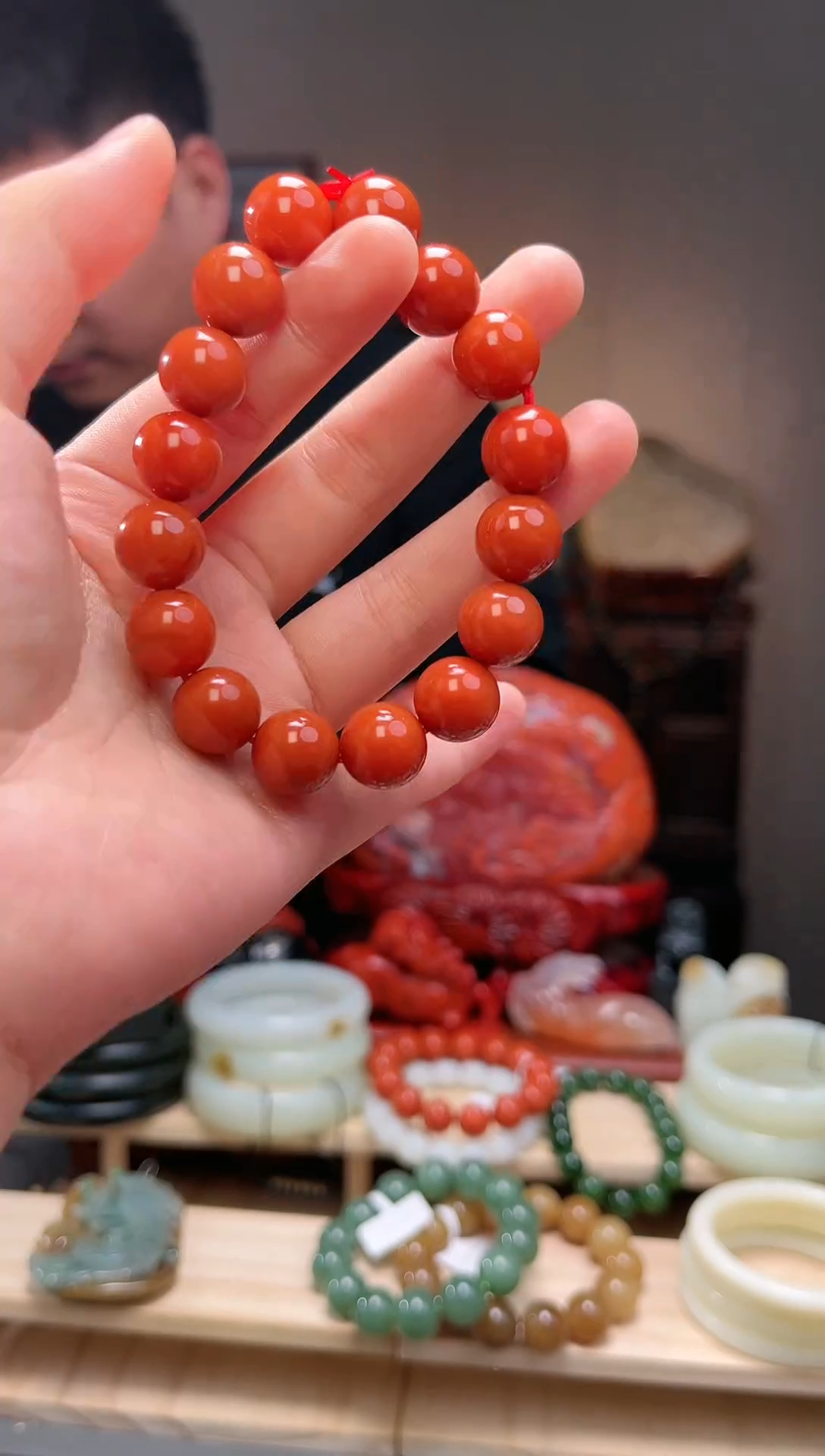 颈饰未镶嵌南红玛瑙手串11+