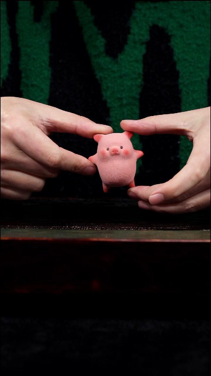 紫砂茶宠粉色小猪