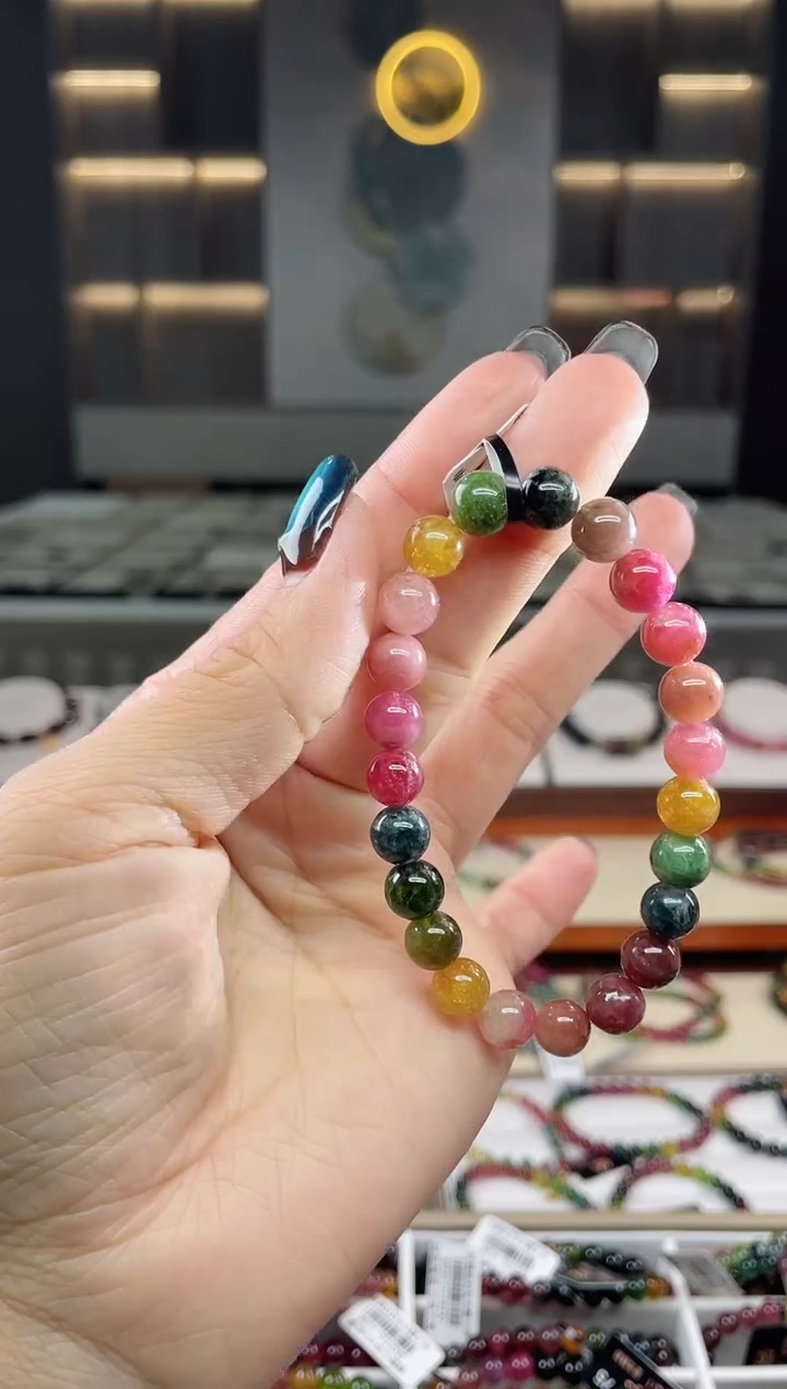 未镶嵌单圈手串8mm+碧玺（多样性发一条）T