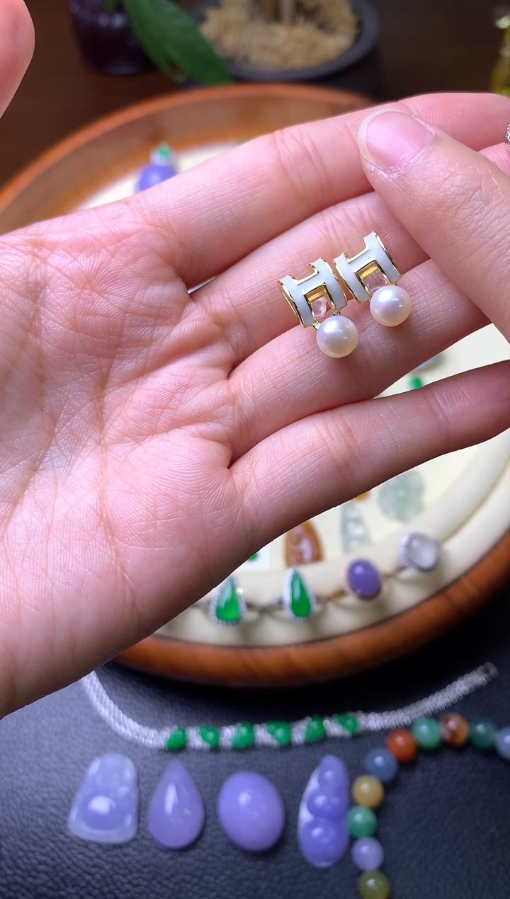 【闪购商品】淡水珍珠耳饰银S925镶嵌耳饰