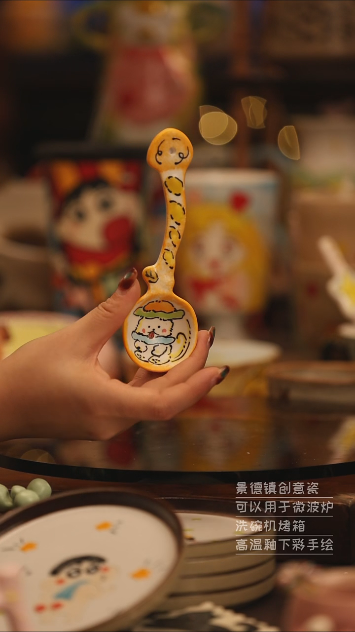 陶瓷景德镇可爱陶瓷釉下彩绘设计师款