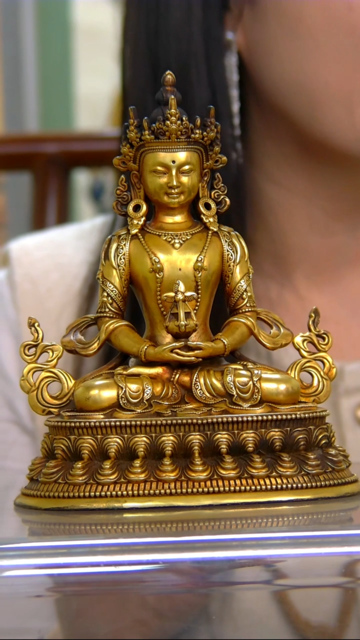 【闪购商品】紫铜鎏金，16分长寿佛C20349-Z