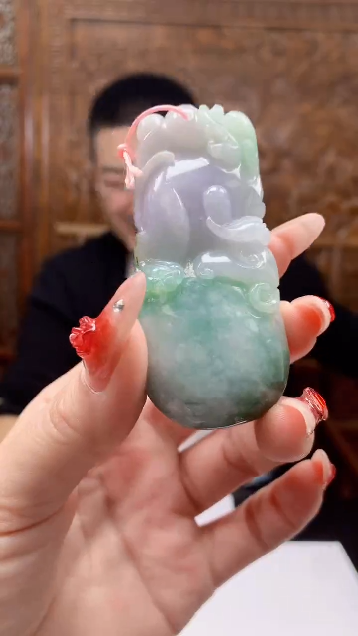 【闪购商品】定制翡翠未镶嵌1072y-毛货挂件32