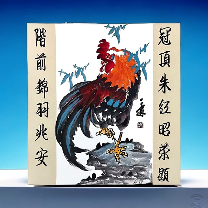  锦鸡 三尺中堂刘一霖老师手绘国画  