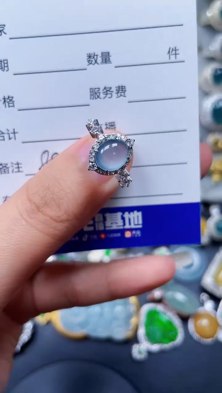 【闪购商品】翡翠戒指银S925镶嵌0088