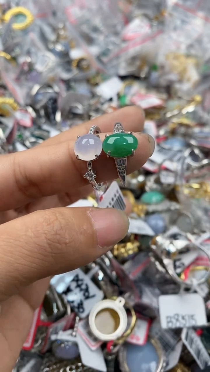 银S925镶嵌戒指翡翠222                  1