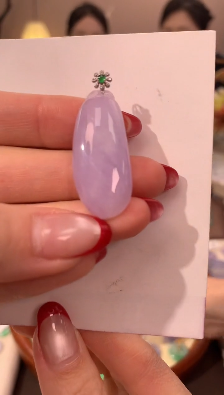 【闪购商品】翡翠颈饰18K金镶嵌天然缅甸a货翡翠