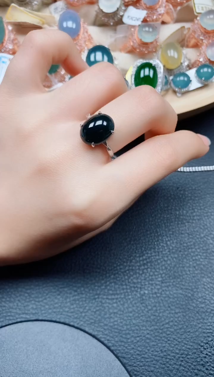 【闪购商品】翡翠戒指银S925镶嵌翡翠