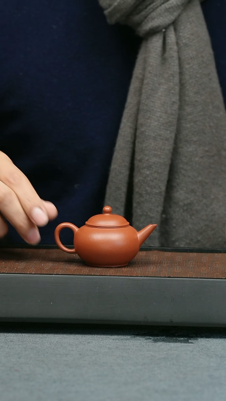 【闪购商品】紫砂茶壶五堂 孟臣水平-朱泥