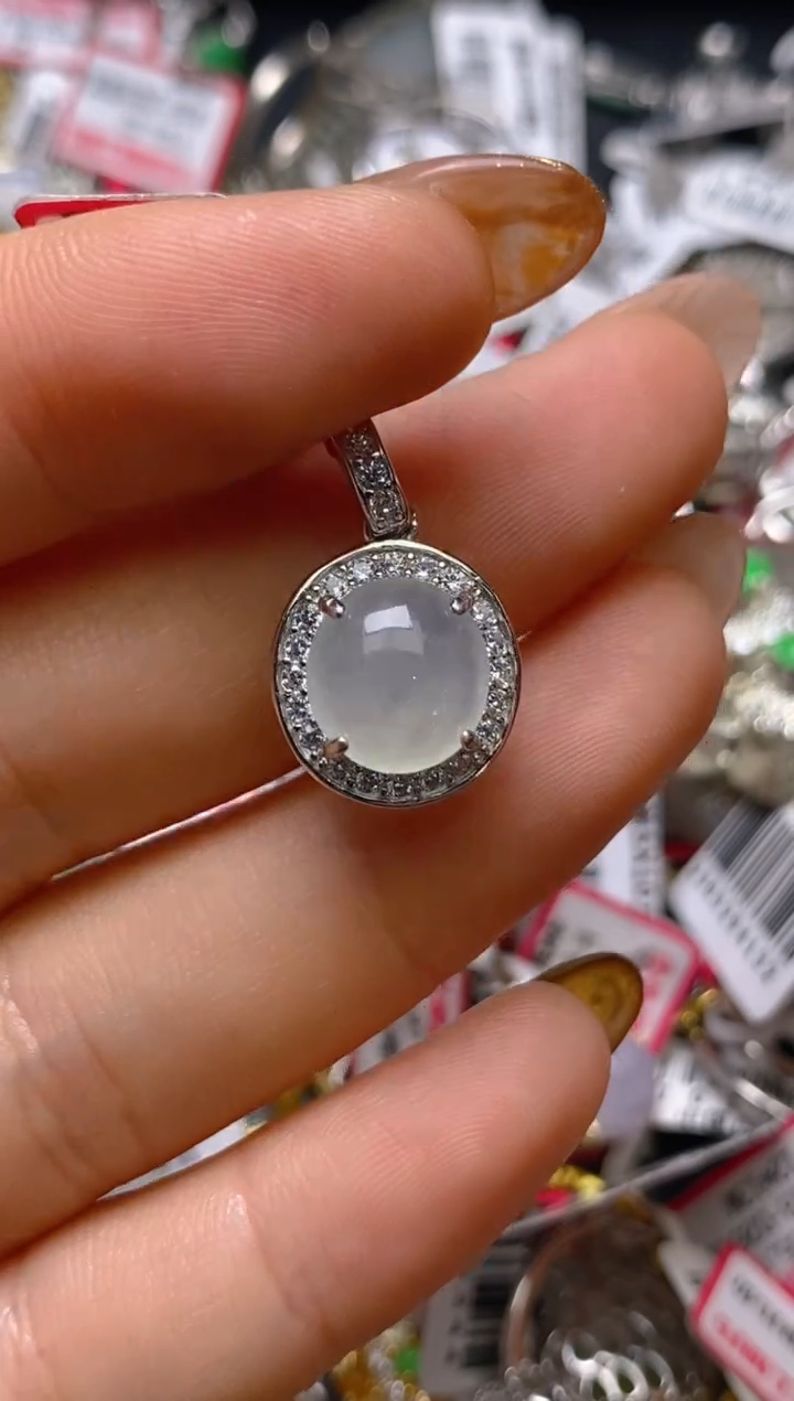 银S925镶嵌戒指翡翠百内无证书