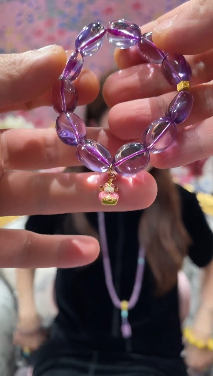 【闪购商品】水晶手串18K金镶嵌紫水晶