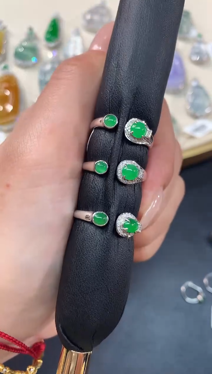 【闪购商品】翡翠戒指18K金镶嵌戒指多样性发货一件A288|