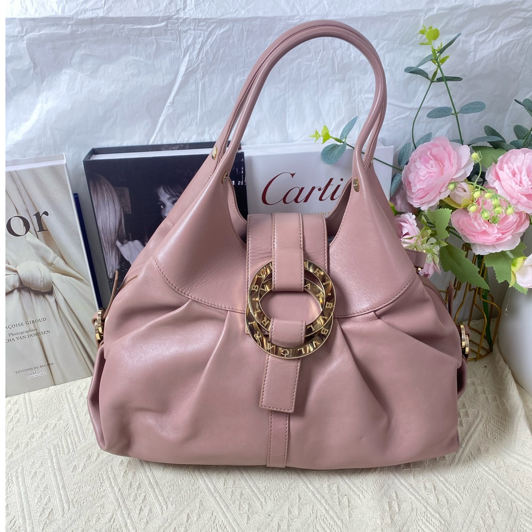 95新 BVLGARI/宝格丽 宝格丽手提包豆沙粉 11877183女包