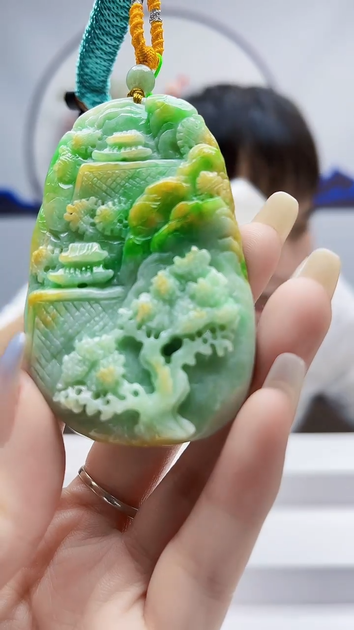 未镶嵌定制翡翠毛货-挂件36