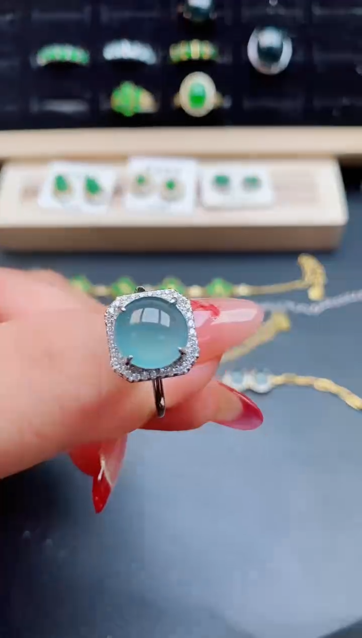 【闪购商品】翡翠戒指银S925镶嵌5080550