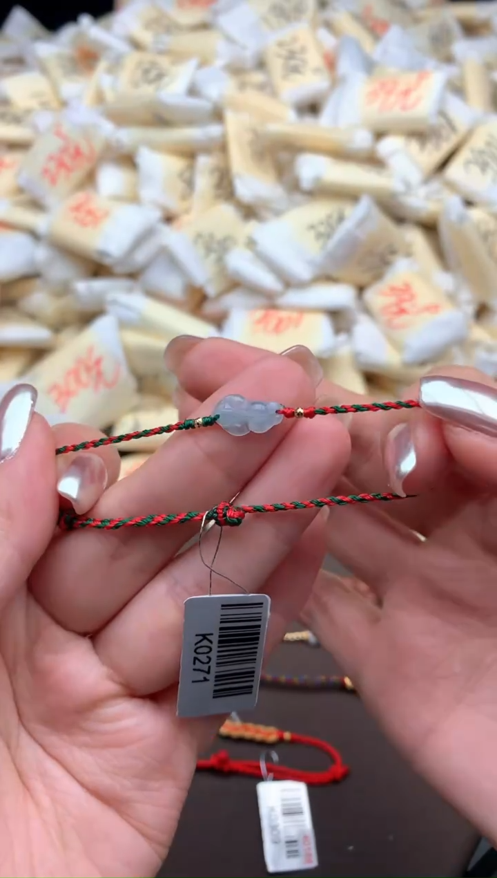 【闪购商品】翡翠手绳18K金镶嵌一