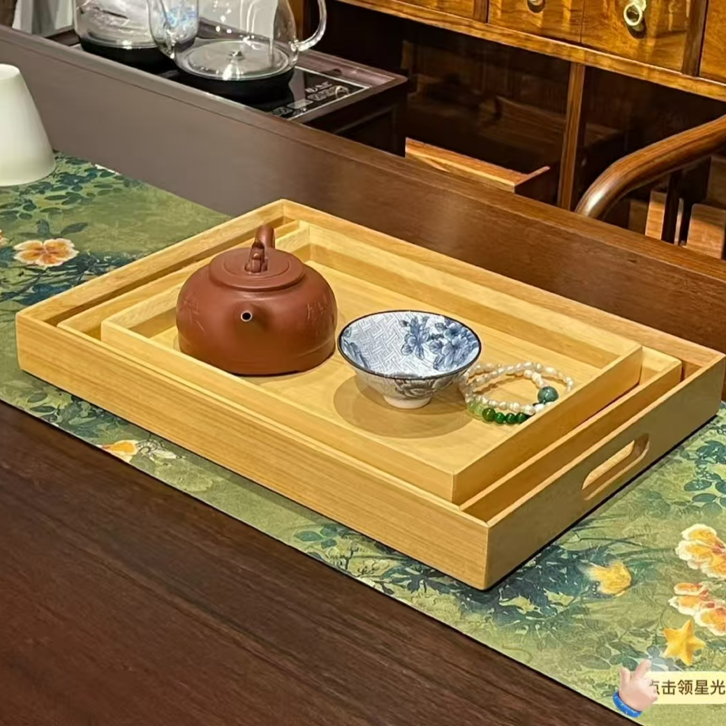 碳化榫卯结构全竹茶盘家用实用托盘