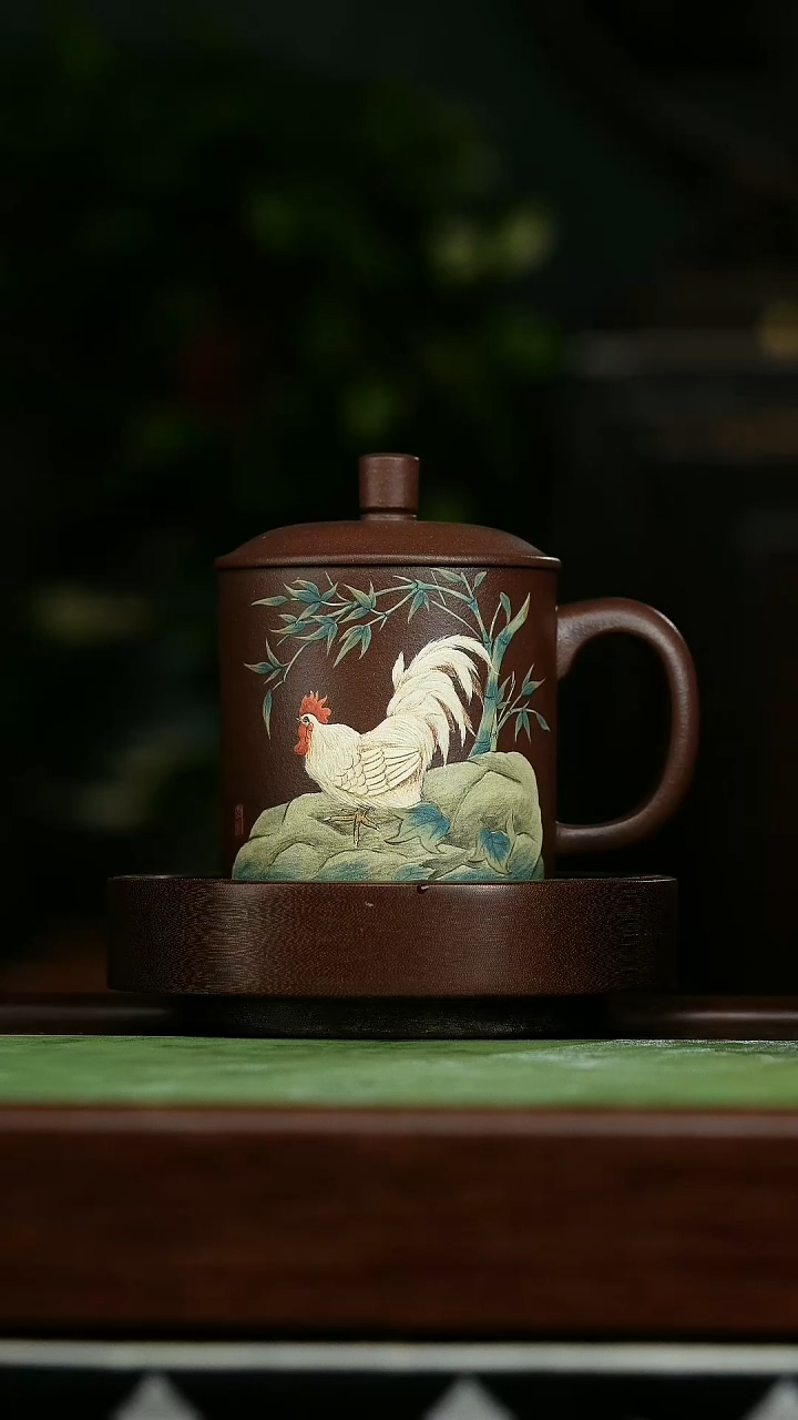 茶壶紫砂劉****霄y2底槽清雄鸡盖杯