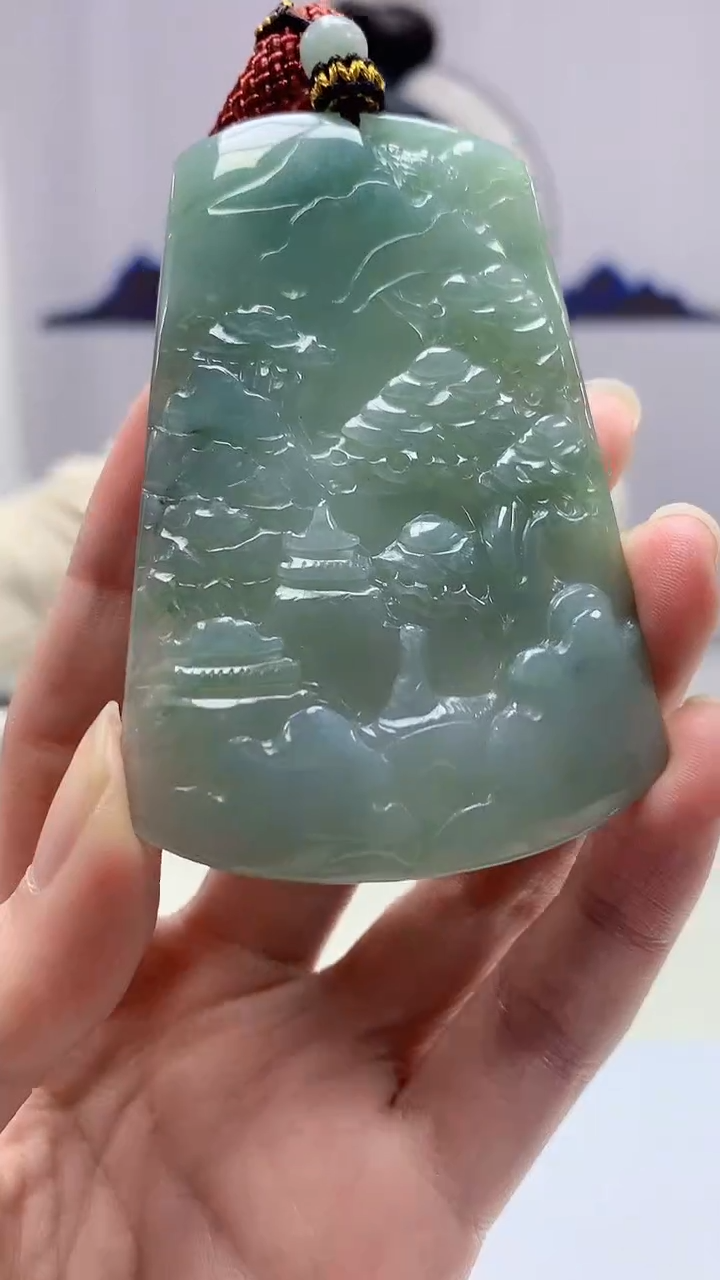 【闪购商品】定制翡翠未镶嵌4902zm-毛货挂件山水121