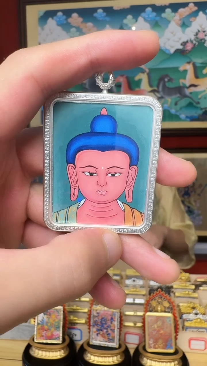 吊坠阿老师-热贡纯手绘唐卡毛措