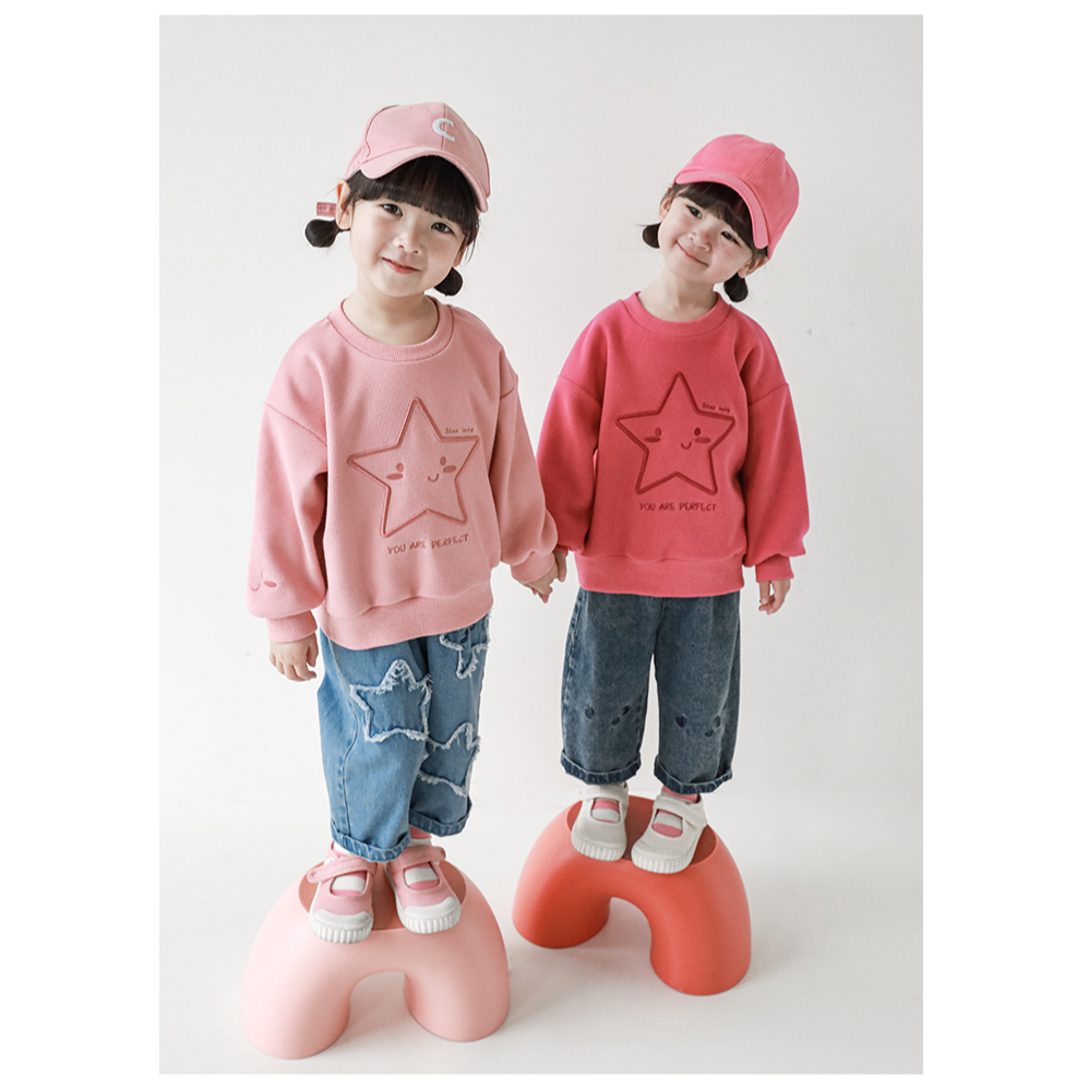 幼悠女童立体刺绣小童秋季星仔洋气休闲百搭春季星星卫衣C2621