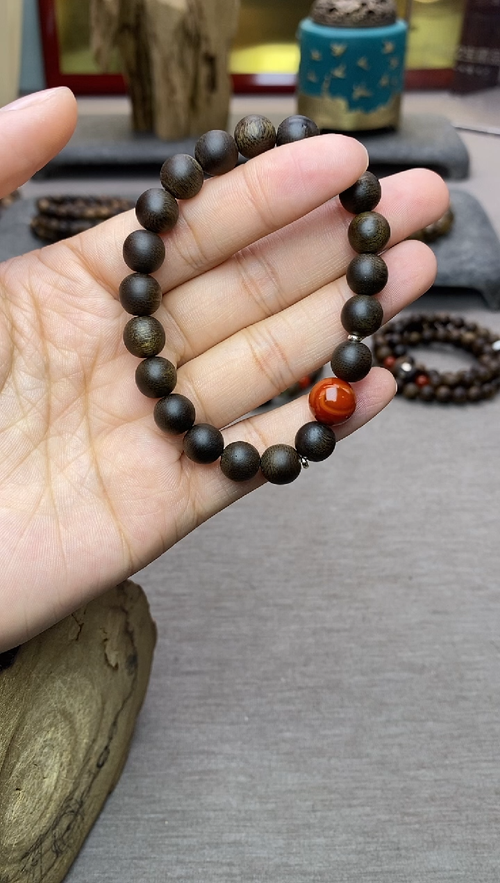 【闪购商品】沉香手串单圈越南芽庄白棋楠0.8 沉水