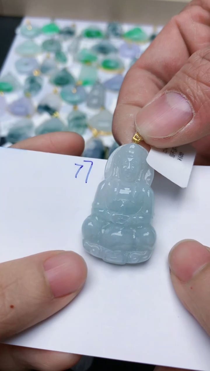 【闪购商品】翡翠颈饰18K金镶嵌天然翡翠A货    