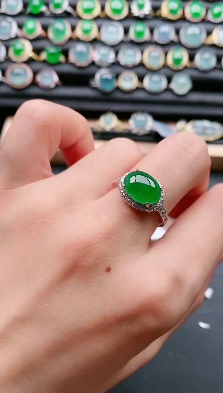 【闪购商品】翡翠戒指银S925镶嵌1111