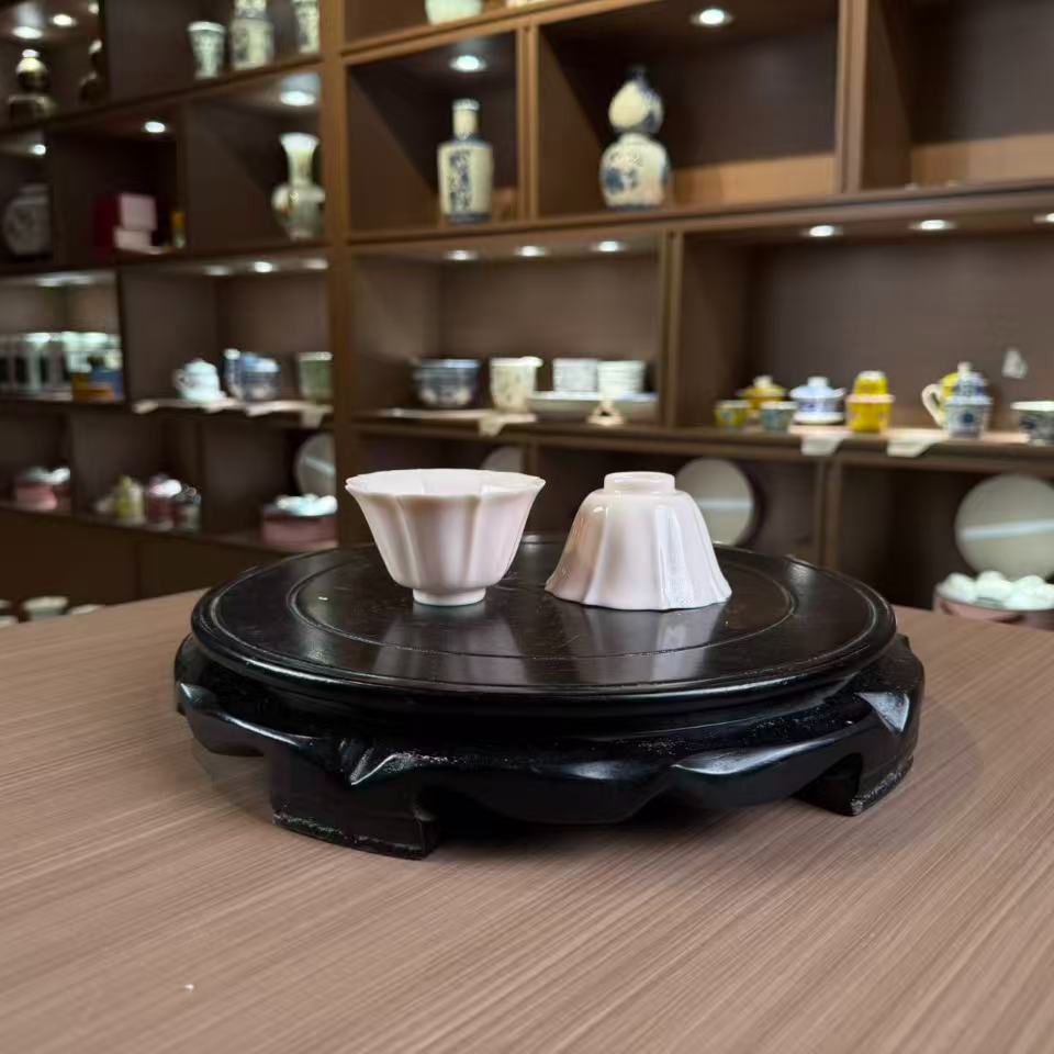 A77天青汝窑花瓣功夫茶杯家用个人专用主人杯
