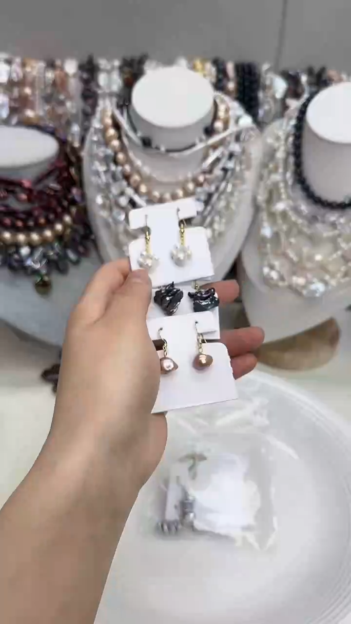 颈饰银S925镀金镶嵌淡水珍珠1