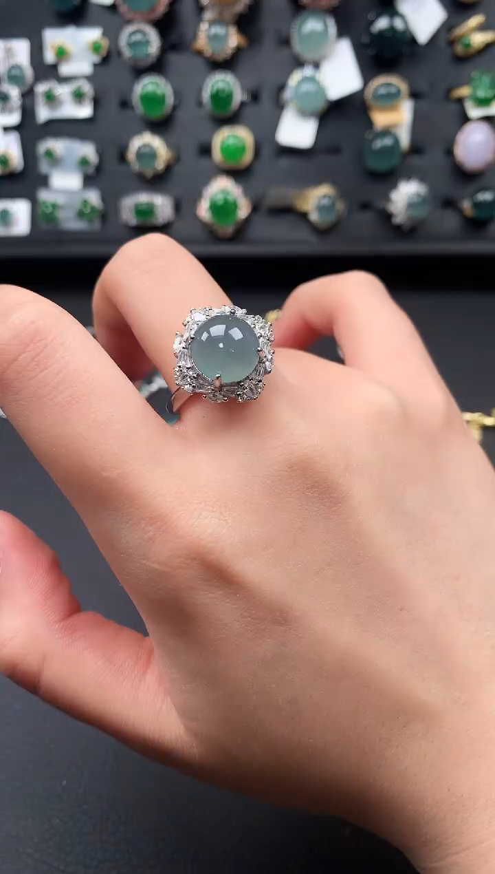 【闪购商品】翡翠戒指银S925镶嵌51241