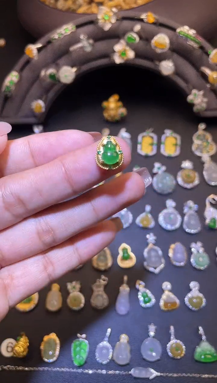 吊坠(不含链)银S925镶嵌翡翠1