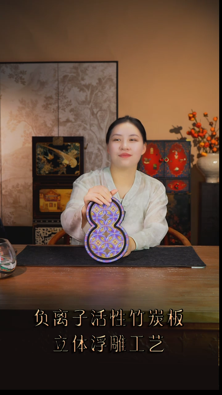 重***虎壹藏贰宝微瑕有凤来仪图案葫芦干泡