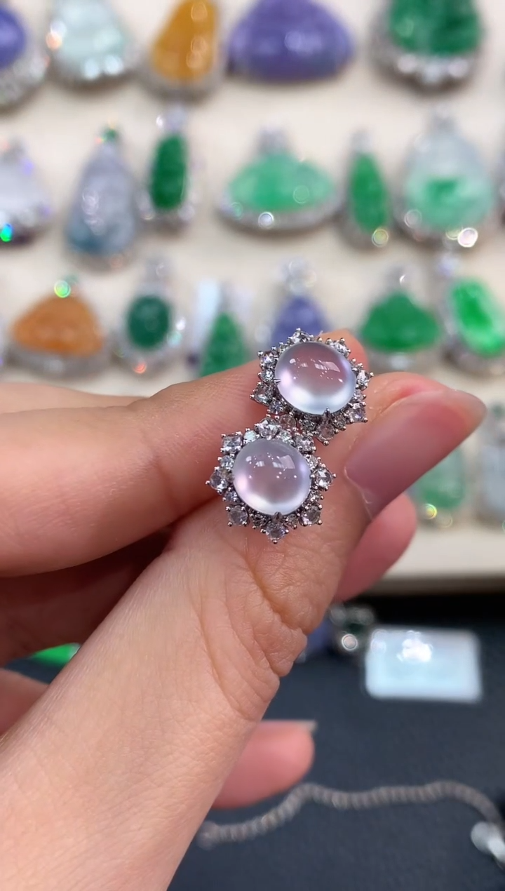 【闪购商品】翡翠耳饰18K金镶嵌D39  