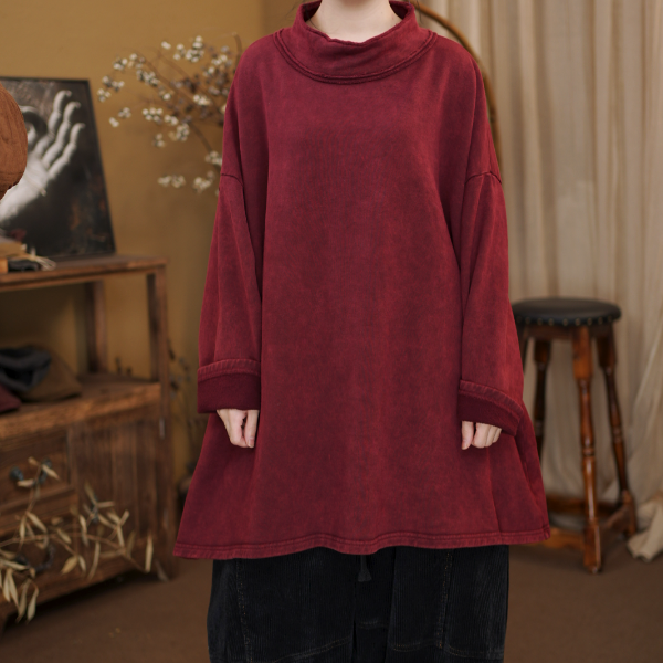 2025新款高领加绒长卫衣