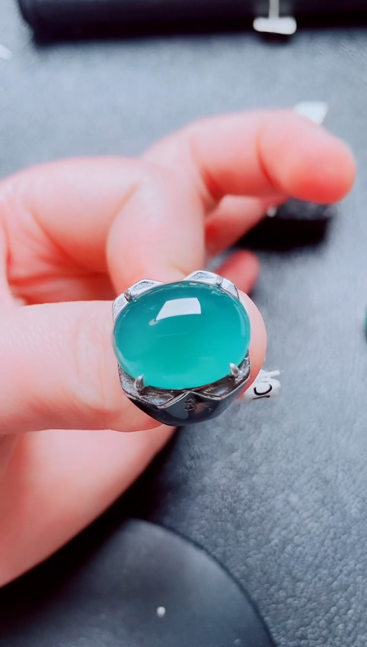 银S925镶嵌戒指翡翠111