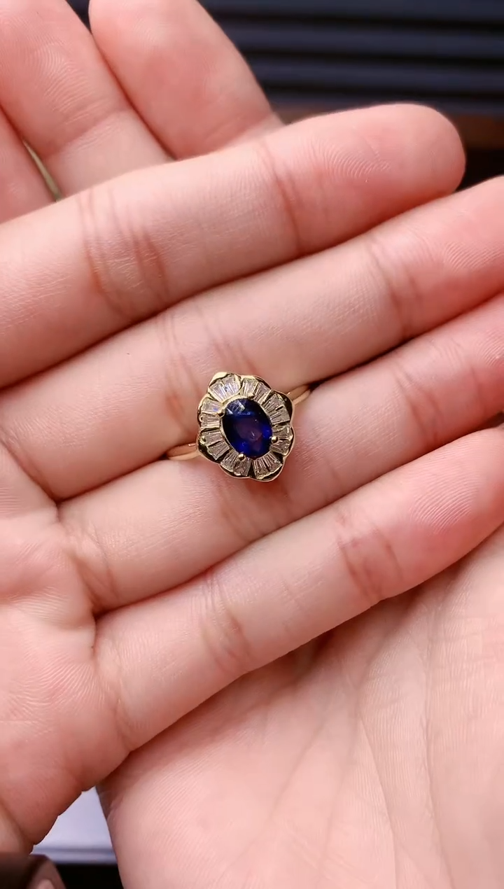 【闪购商品】蓝宝石戒指银S925镶嵌........